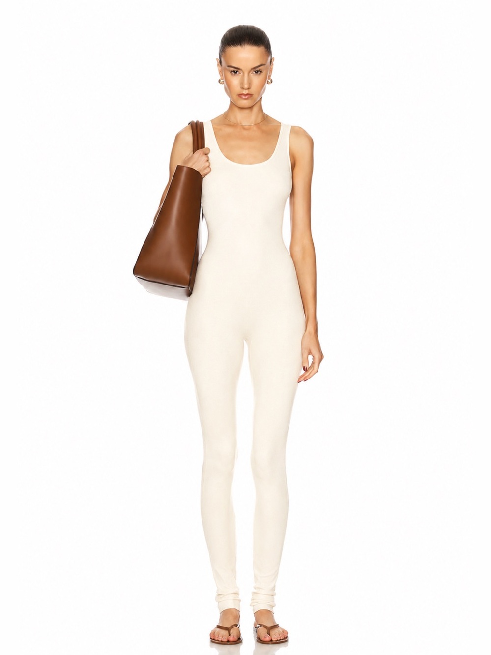 NWT ETERNE Tank Ribbed Catsuit - IVORY